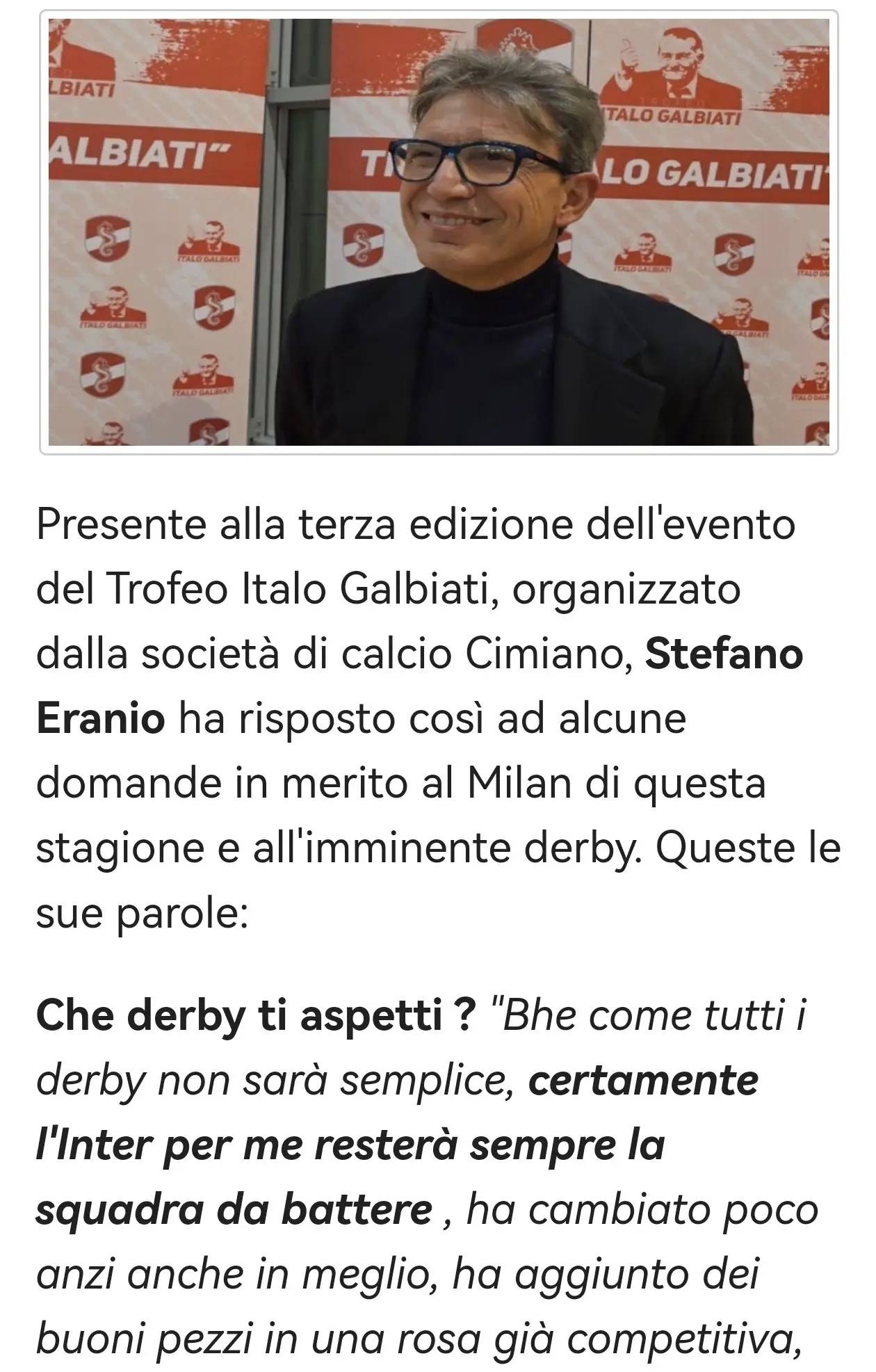 เอลาโน่ ตำนานมิลาน: ทีมมิลานเก่าของผมยอดเยี่ยมมากจนยากที่จะเปรียบเทียบกับนักเตะในปัจจุบัน ในทีมชุดปัจจุบัน ผมชื่นชมปูลิซิชและราบิโอต์เป็นพิเศษ _แนวทาง_ทีม_สำคัญ